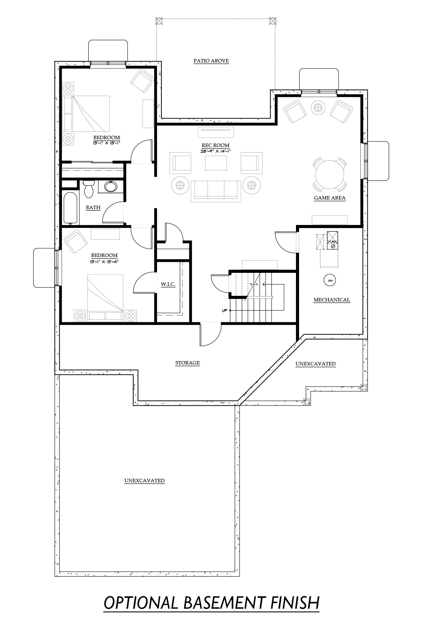 optional basement finish aspen floor plan